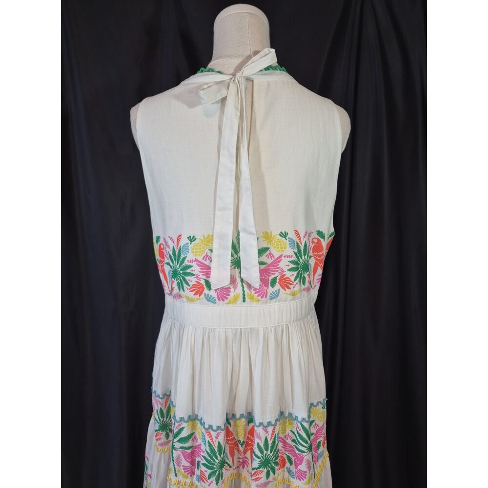Boden Serena Green Pink Floral Tierd Cotton Maxi Dress US 12 - Picture 9 of 11